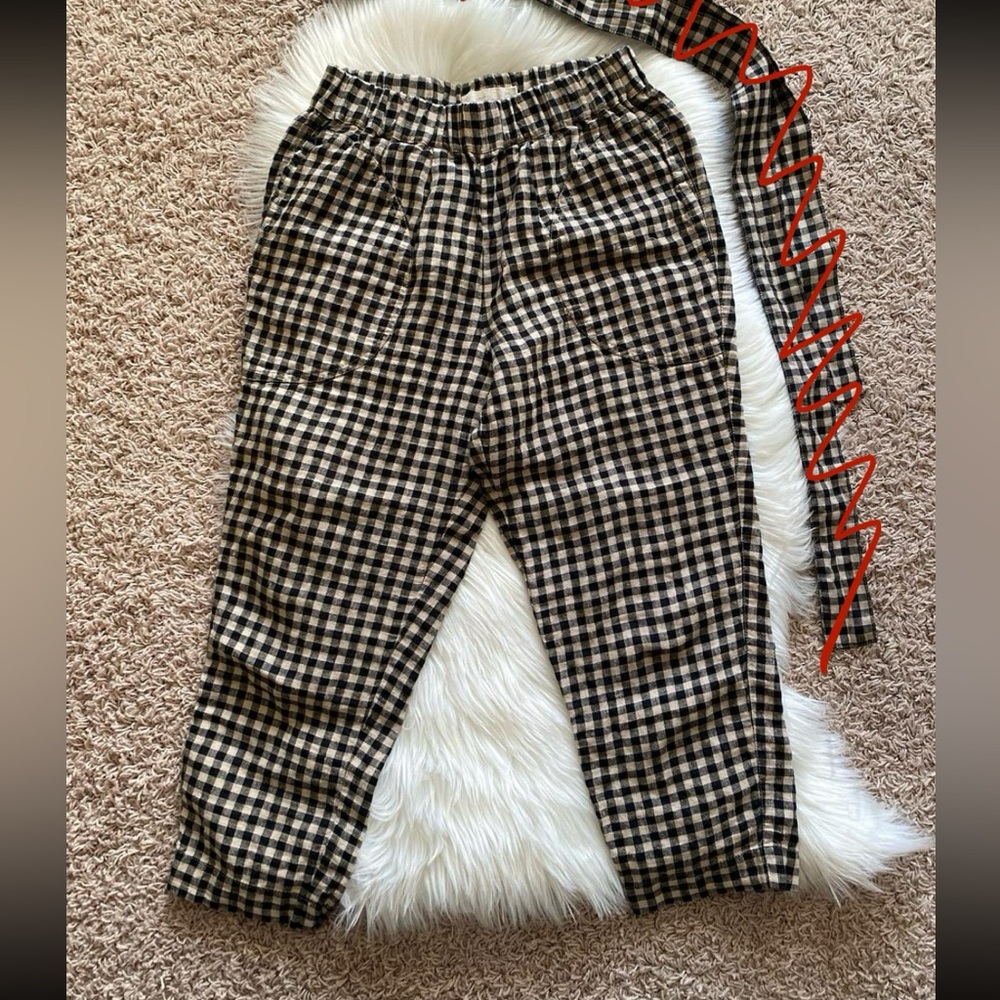 Not Perfect Linen NPL Mid Sand Gingham Yamba Pants